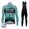 Radbekleidung Radtrikot Langarm + Lang Trägerhose 2017 Bianchi Countervail Winter Thermal Fleece N001